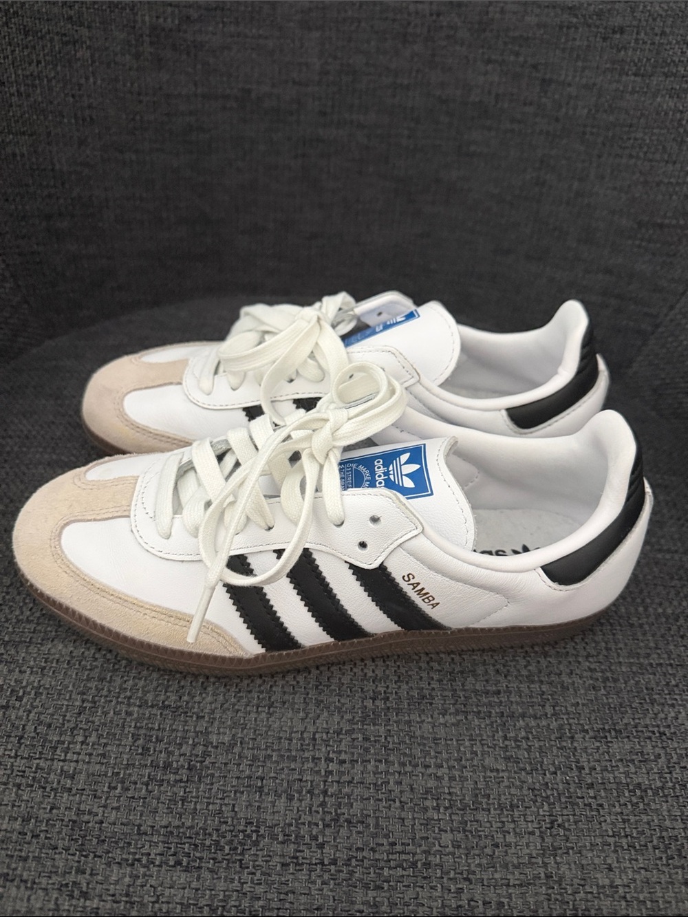 adidas White Black Blue Accent Women's Sneakers - Picture 2 of 5